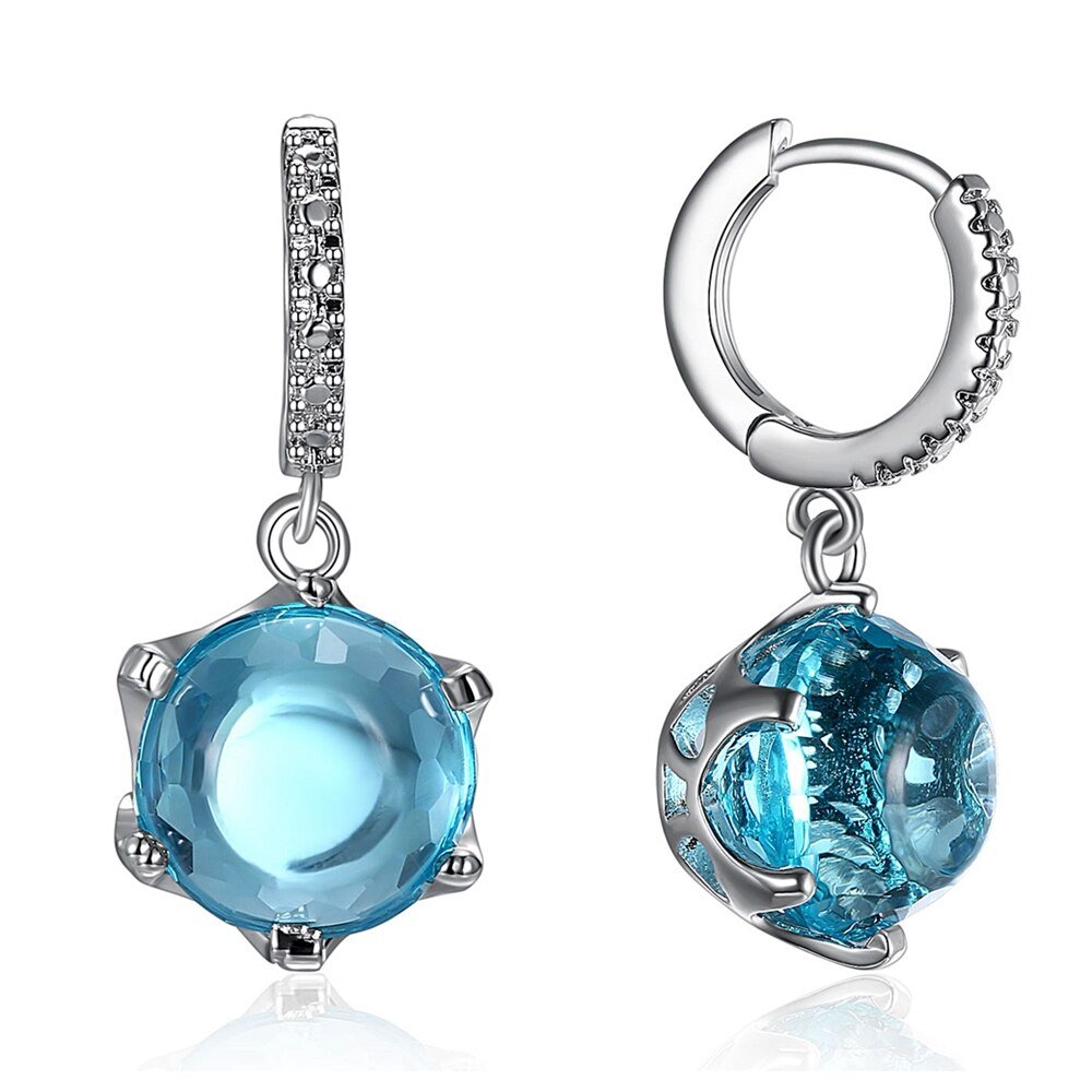 Women's Fine Earrings with Blue Crystals