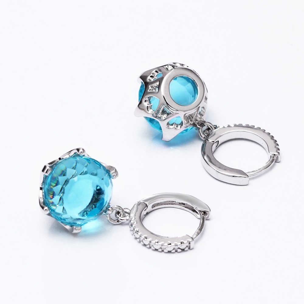 Women's Fine Earrings with Blue Crystals